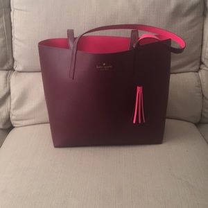 Leather kate spade reversible tote!